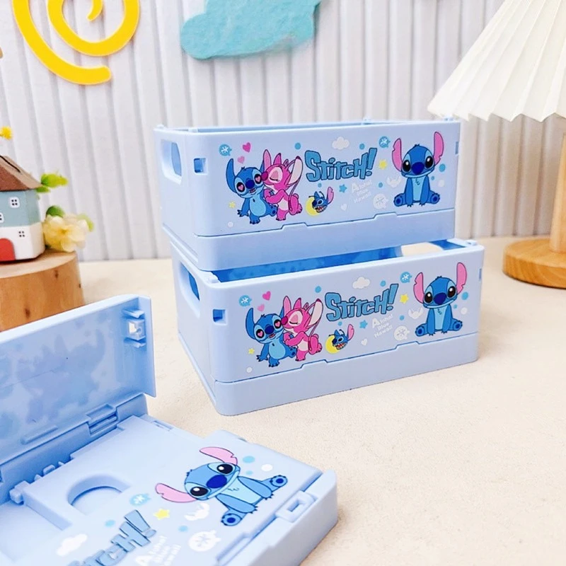 Disney Stitch Animatie Randapparatuur Opvouwbare opbergdoos Creatieve persoonlijkheid Hoogwaardige cartoon desktop briefpapier opbergdoos