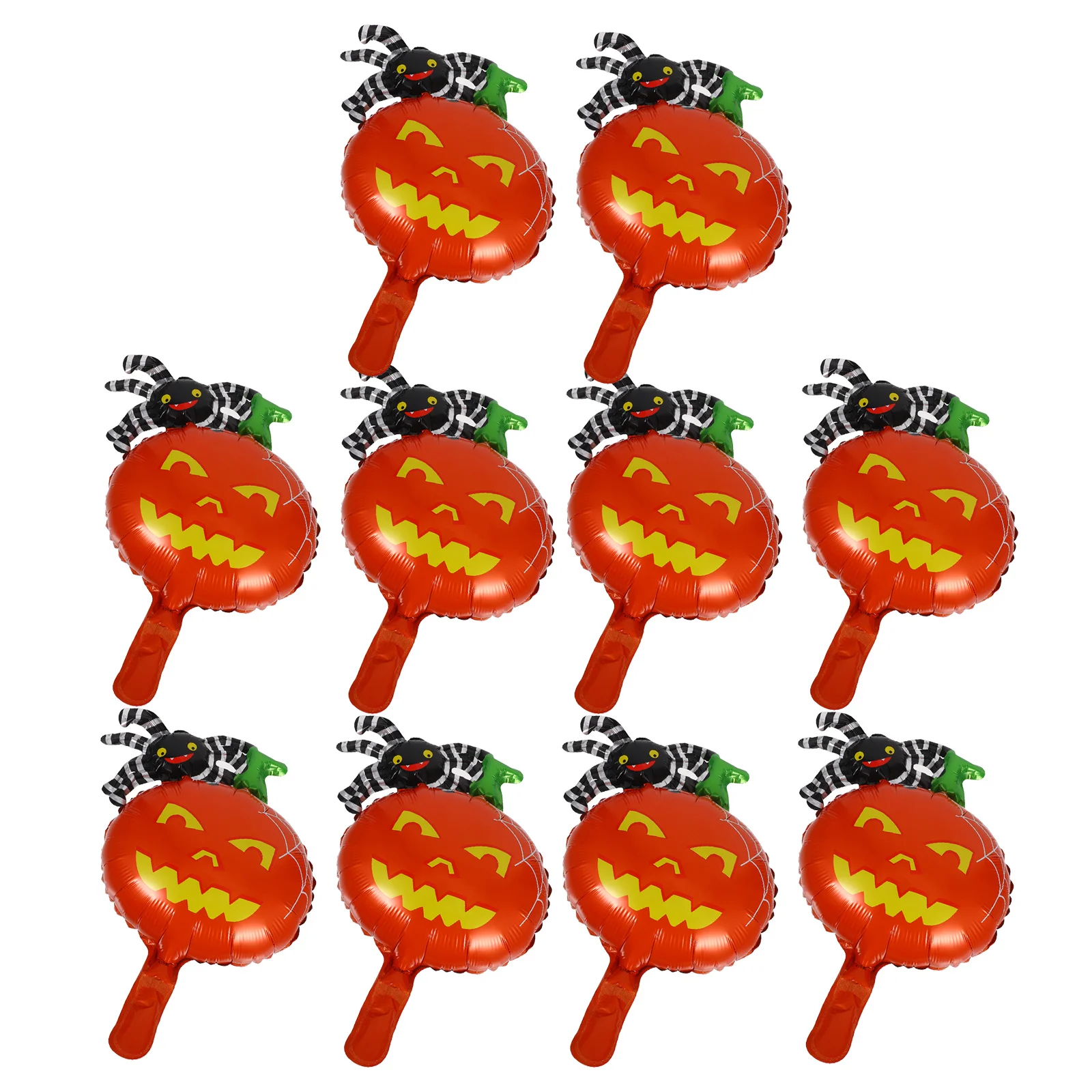 

10 Pcs Aluminum Foil Balloon Pumpkin Balloons Inflatable Pumpkins Party Spider Halloween