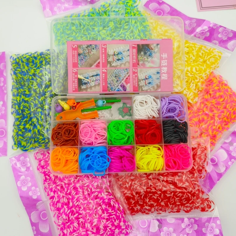 DIY Bracelet Making Kit Toys for Girls Loom Bands Art Crafts Toy Rubber Bands for Lacing Bracelets Girls Gift With Tool