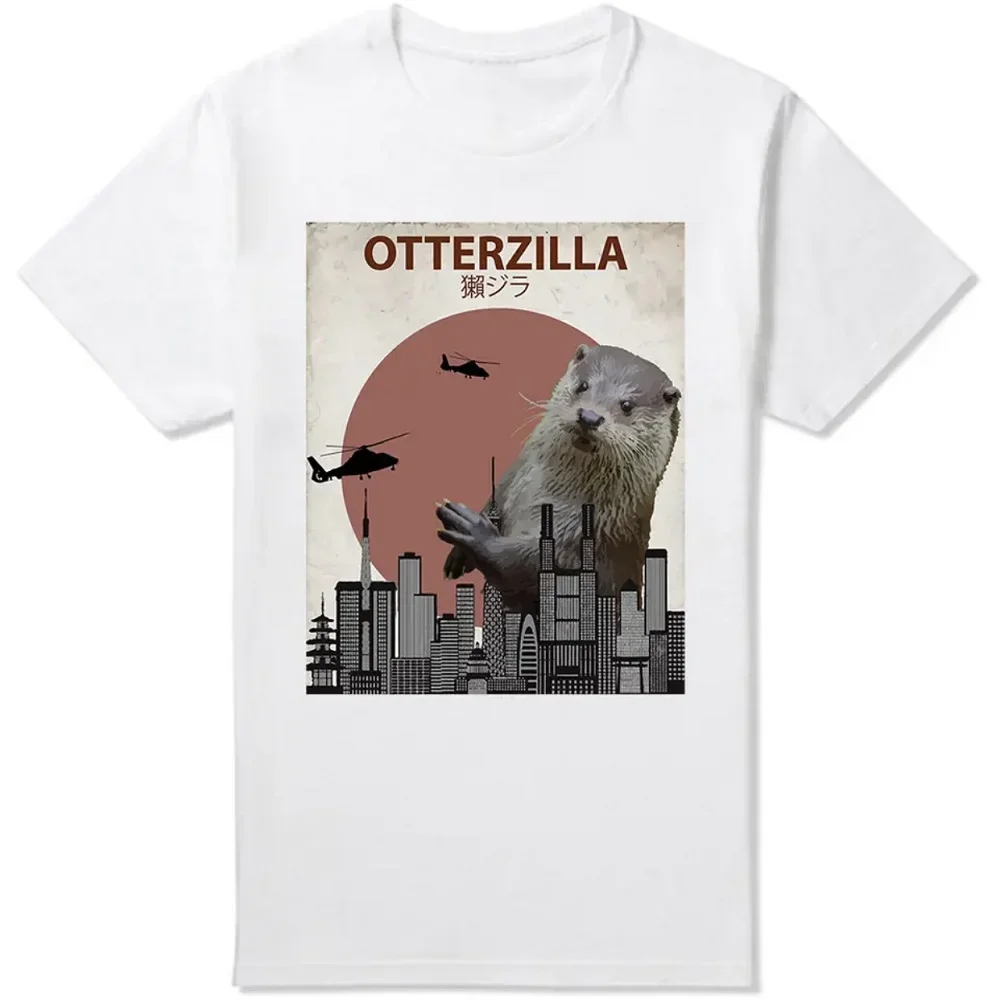 Cute Gift for Otter Lovers Tee new Cool Shirt Harajuku Streetwear Funny Hot Sale Fashion Otterzilla T-Shirt men clothing graphic