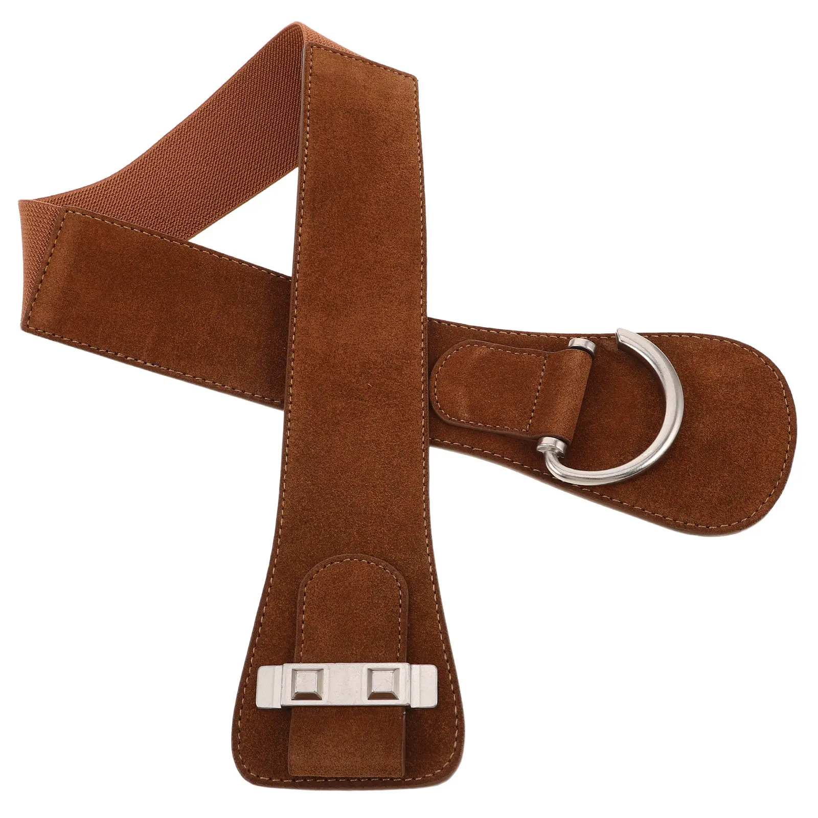 

Wide Suede Belt for Women Stretchy Waistband Vintage Style Buckle Dress Jeans Outfit Elegant Daily Wear