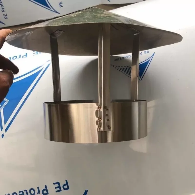 Thickened Stainless Steel Chimney Rain Cover Windproof Cap for Boiler Stove Oil Fume Wall Hung Furnace Household Heating