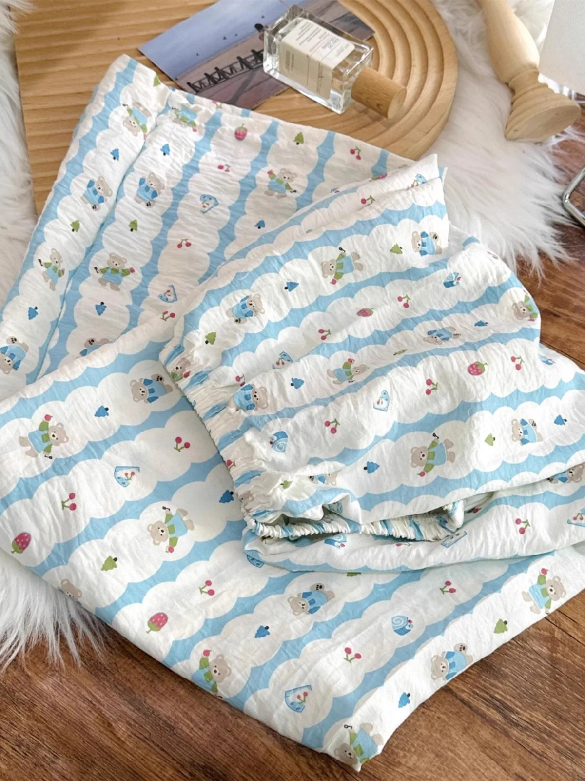 

Женские тонкие повседневные брюки с милым медвежьим принтом, летние и весенние тонкие повседневные брюки, студенческая пижама, эластичная талия, домашняя одежда с героями мультфильмов, длинные брюки