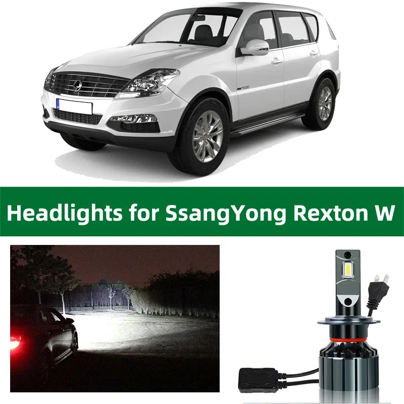 Auto Lighting Bulb For 2012 2013 2014 2015 2016 2017 2018 SsangYong Rexton W LED Headlight Low Beam High Beam Lamp Accessories