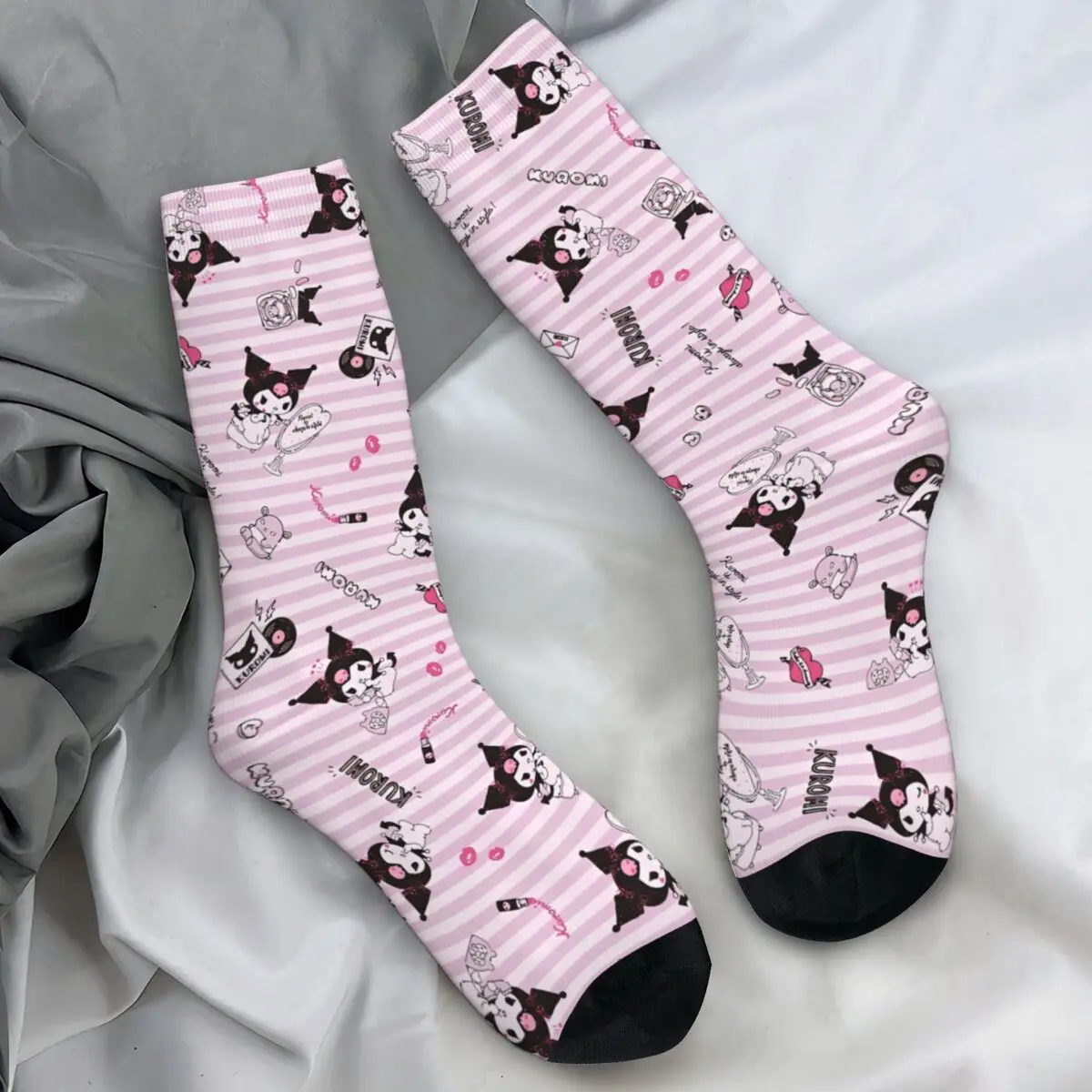 

Sanrio Kuromi Kawaii Stockings Graphic Kawaii Socks Autumn Anti Bacterial Socks Men Climbing Soft Socks