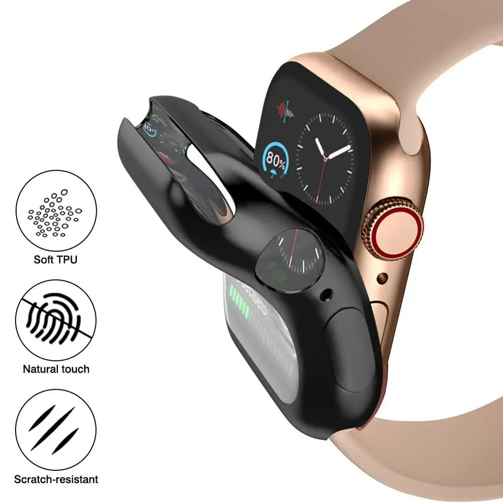 Bao Da Cho Apple Watch Ốp Lưng 45Mm 41Mm 44Mm 40Mm 42Mm 38Mm Nhựa TPU Màn Hình tấm Bảo Vệ Phụ Kiện Iwatch Series 8 7 6 5 4 3 SE