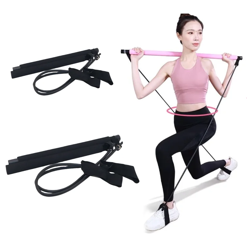 New Fitness Yoga Pilates Bar Stick Crossfit Resistance Bands Trainer Yoga Pull Rods Pull Rope Portable Home Gym Body Workout Men