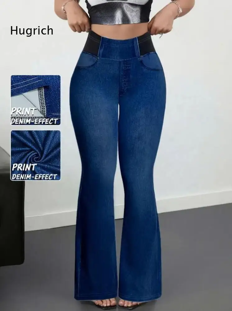 Elegant High Waist Flare Pants Women Long Length Comfortable Fabric Casual Office Loungewear Lightweight Stretchy