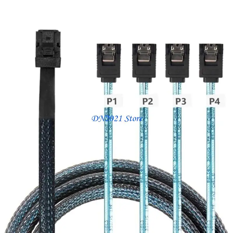 F3KE SFF-8643 to 4 Port 7Pin Breakouts Cable SFF8643 to 7 Pin Power Adapter Cable Data Transmission Cable for PC Servers