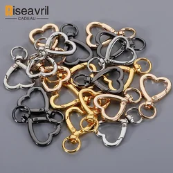 100pcs Swivel Lobster Claw Clasp Keychains Heart Metal Key Holder Fob for Handbag Purse Keyring Yourself Making Supplies