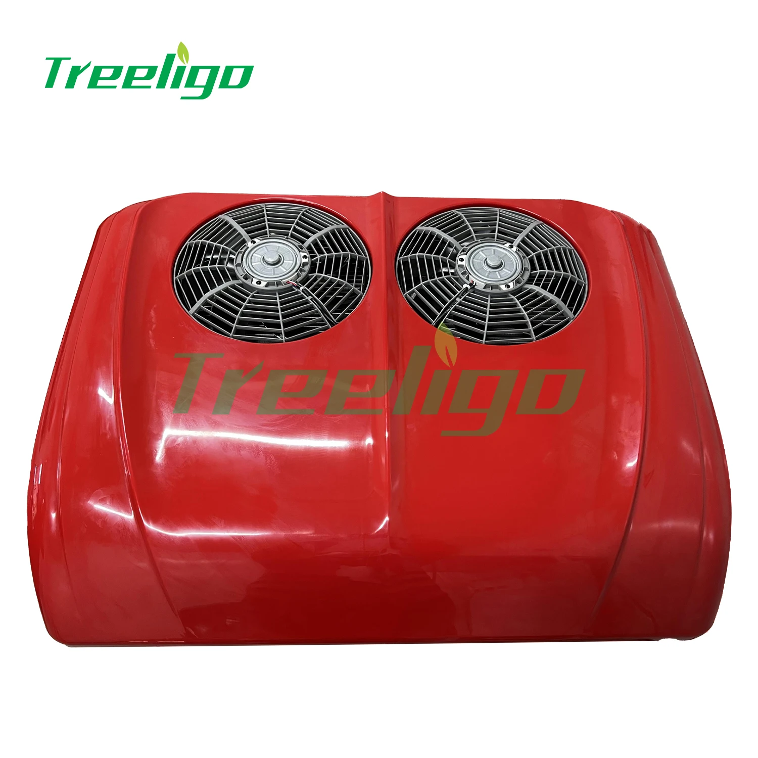 Nuovo design doppio ventilatore caravan 12v rimorchio chiuso camper mini condizionatore d'aria per rimorchio camper