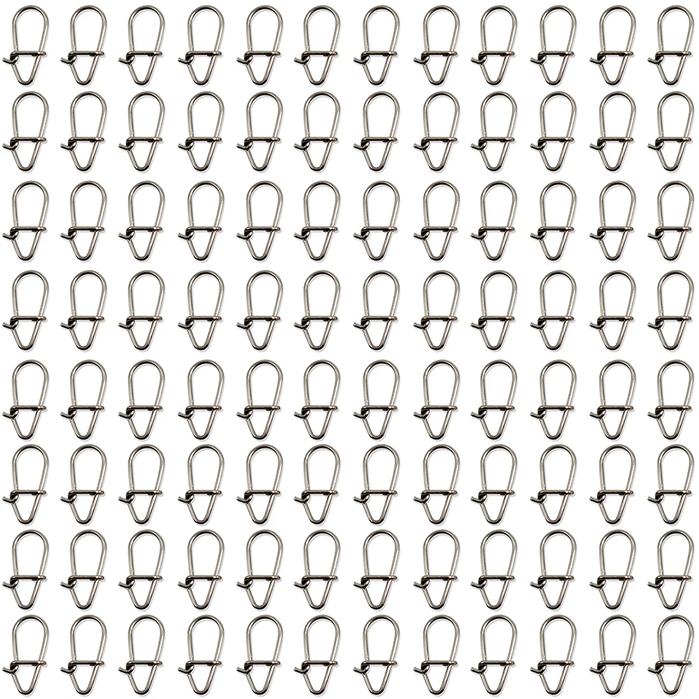 100 Uds. De calabaza de acero inoxidable, Clip de seguridad rápido, Pin de bloqueo, fuerte tirón, anzuelo, conector de señuelo, accesorios de Pesca - imagen 2