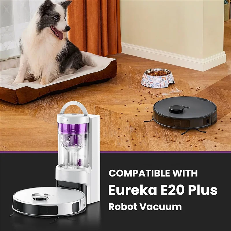 【Berserk】Replacement Kit For E20 Plus Robot Vacuum Cleaner: Rubber Brush, Edge-Sweeping Brushes, Hepa Filters, Mop Pads