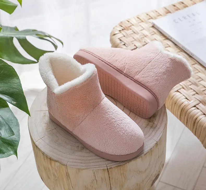 TZLDN Winter Warme Schuhe Frau Männer Hausschuhe Weiche Plus Paare Hause Boden Schnee Stiefel Anti-slip Weibliche Haus schuhe – Detail 9