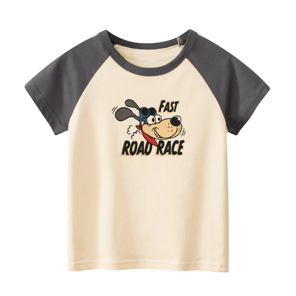 Boys Short Sleeves Raglan T-Shirts Cartoon Animal Tiger Dog Fox Graphic Tops Toddler Boys Cotton Tops Kids Summer Clothes Tees