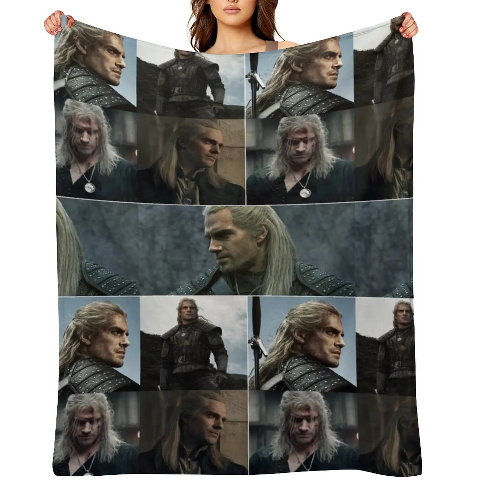 

Henry Cavill British actor Novel Character Adaptation Photos Compilation Collage - 1 Throw Blanket Large Blankets