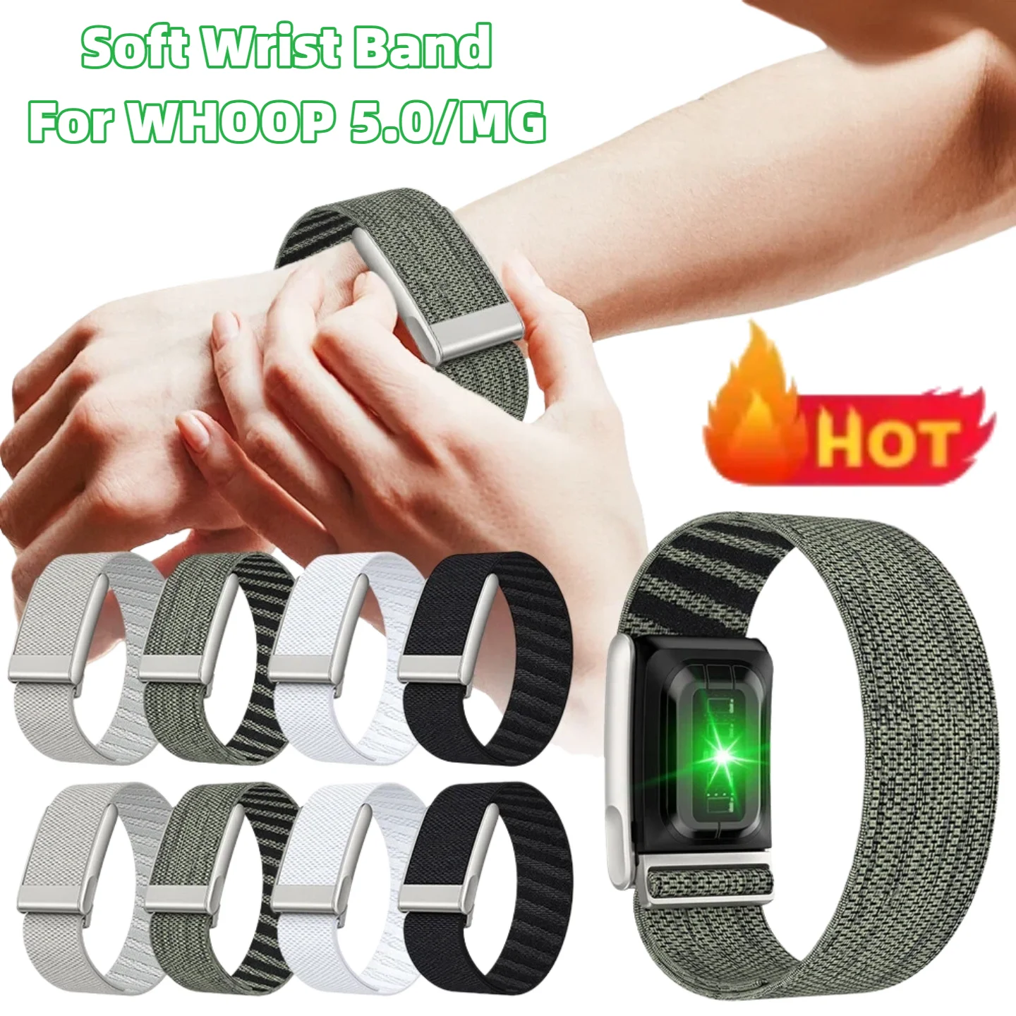 ل WHOOP 5.0/MG حزام ساعة نيلون تنفس قابل للتعديل النايلون الفرقة متعددة الأغراض النايلون معصمه حزام SportFlex اكسسوارات