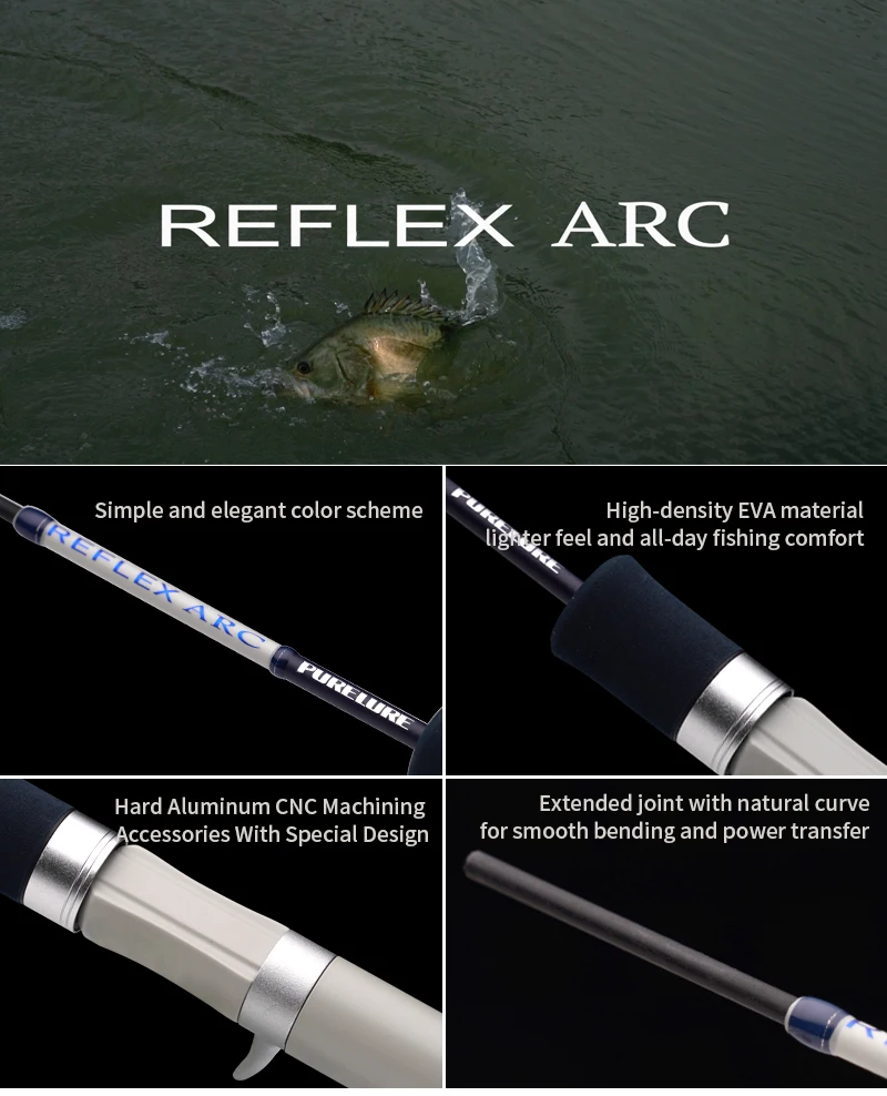 PURELURE NEUE REFLEX ARC Flick Cast 0,6-7g BFS Rute 4,9FT FUJI SIC Ring Vollkork-Rollenhalterung für Forelle Barsch Bass Hecht – Detail 11