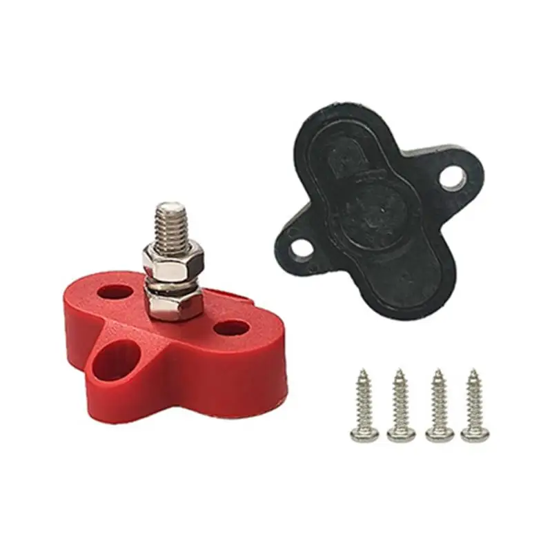 *New! Single/Dual Terminal Block Stud 12-48v Bus Bar Power Terminal Block Positive Negative Fixed Wiring Bolts For Truck Rv Boat view 3