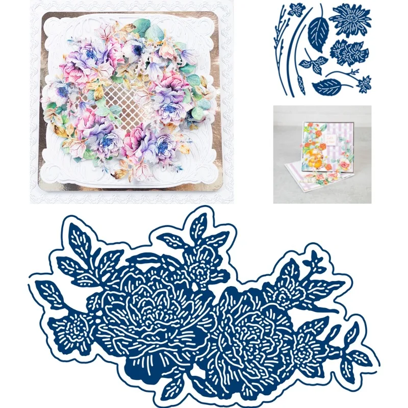 Wild Rose Floral Decadent Square Box Metal Die Cutting 2026 New DIY Die Molds Scrap Booking Paper Making Cuts Crafts Big Die
