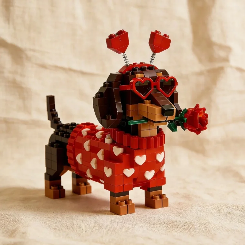 New Building Block Toys Dachshund Brick Set Dachshund Building Block Set Bernese Mountain Dog Home Decor  Toy Building Bricks