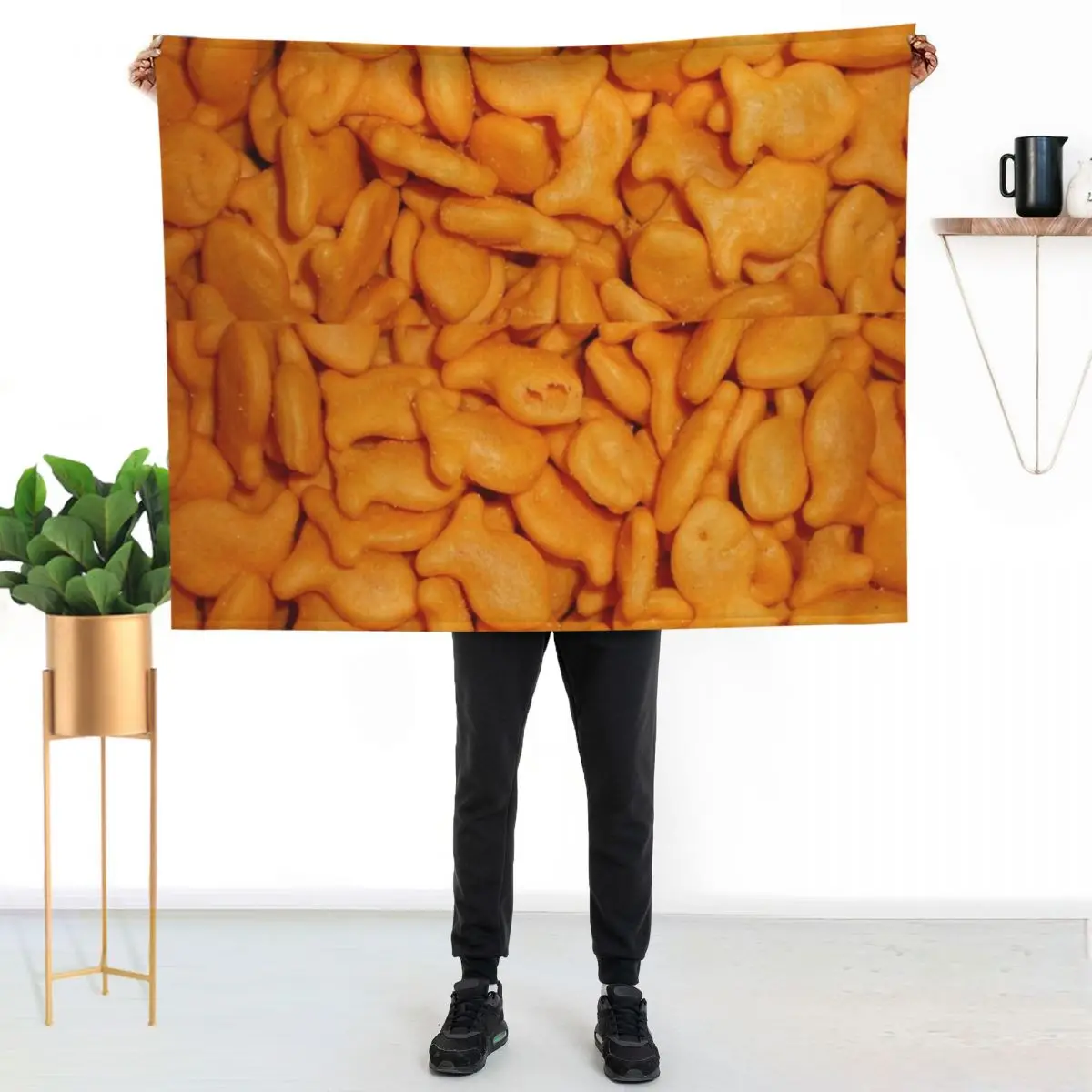 Goldfish Throw Blanket funny gift Quilt anime Thin Plaid on the sofa Fashion Sofas Blankets