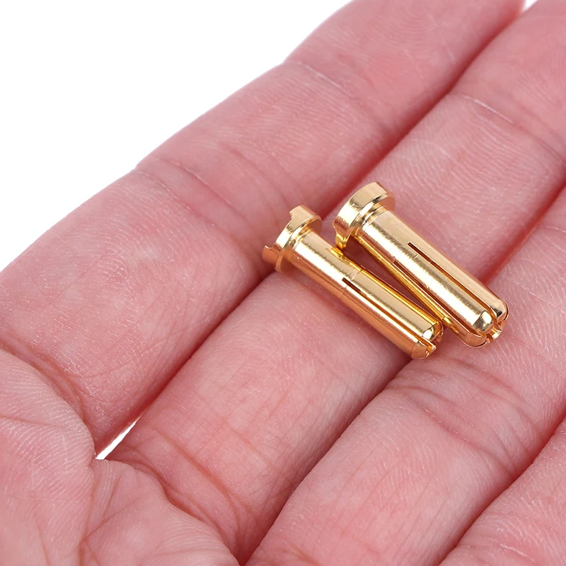 5pcs 4/5mm Gold Plated Metal Bullet Banana Plug Connector Male Female for RC Battery Part