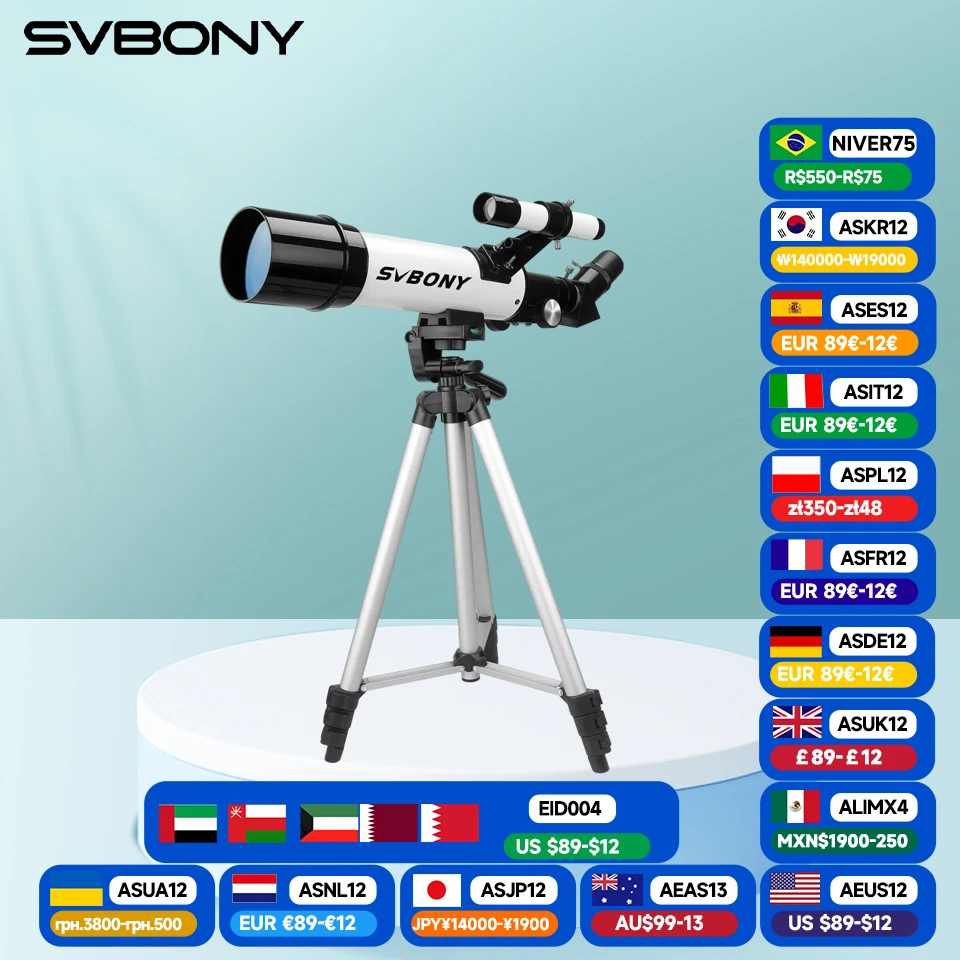 Svbony SV501P 60/70mm Astronomical Telescope Sets,for Planetary and Moon Observation,Gift for  Kids,Beginners and Students