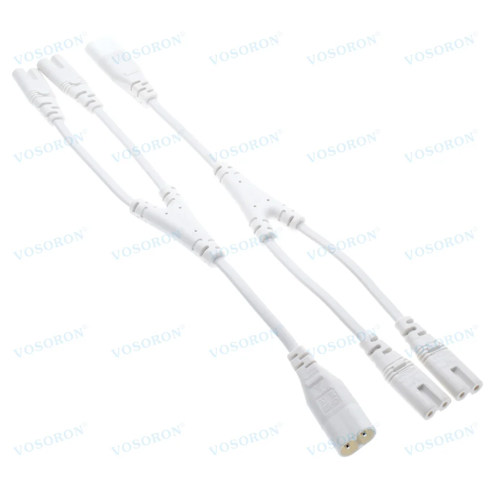 IEC 320 C8 Male to Dual C7 Female Y Split Power Cable, IEC 2Pin Figure 8 Male to 2 Female Cord