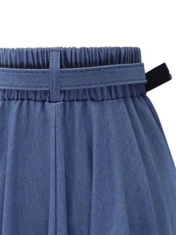 Cintura alta a linha versátil saia solta casual comprimento médio fibra de poliéster senhoras rua sle f corpo semi-noite roupas