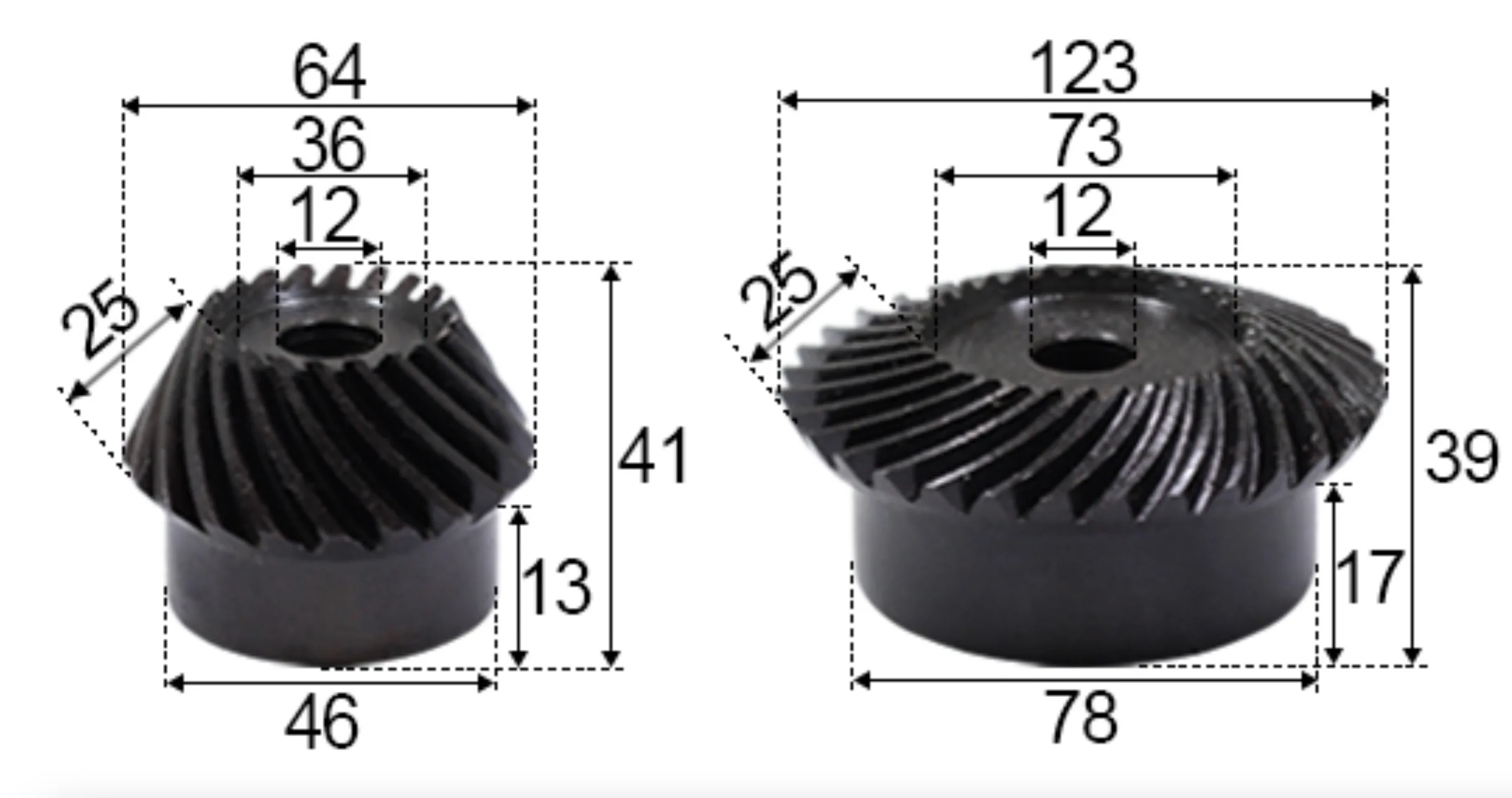 

2Sets 3M-20/40Teeths Carbon Steel Precision Spiral Bevel Gear