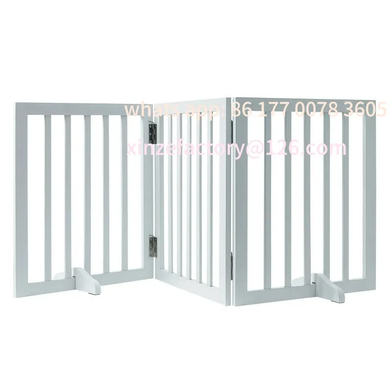 

Customizable Free Standing Dog Gate Freestanding Pet Gate 3 Panels Foldable Dog Gate for Narrow Passageways Expandable