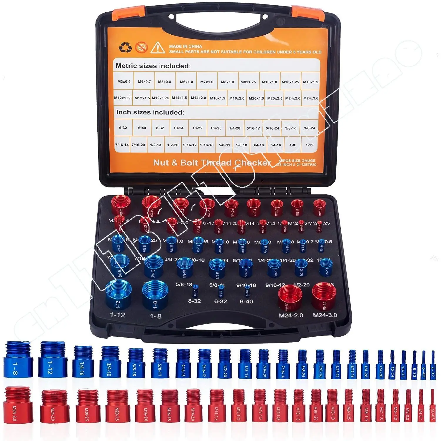 

New Nut and Screw Thread Checker, Gongzi Gauge, Metric and British 52-piece Set