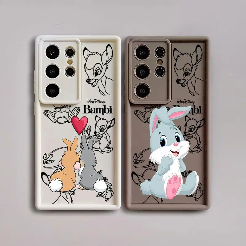 Thumper Rabbit 3d Edges Phone Case for Samsung Galaxy S24 S23 S22 Ultra S20 FE Note 20 A50 A04 A04S Ladder Colors Silicone Funda