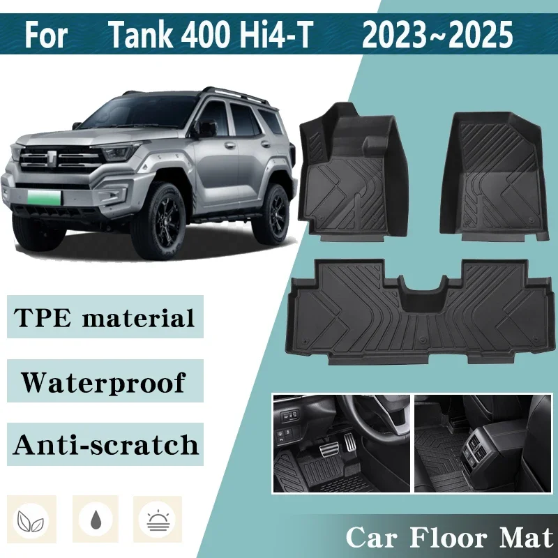 

LHD Car Floor Mat for Tank 400 Hi4-T Accessories 2023 2024 2025 Auto Foot Panel Liner Carpet Pad Anti-dirty Mats Car Accessories