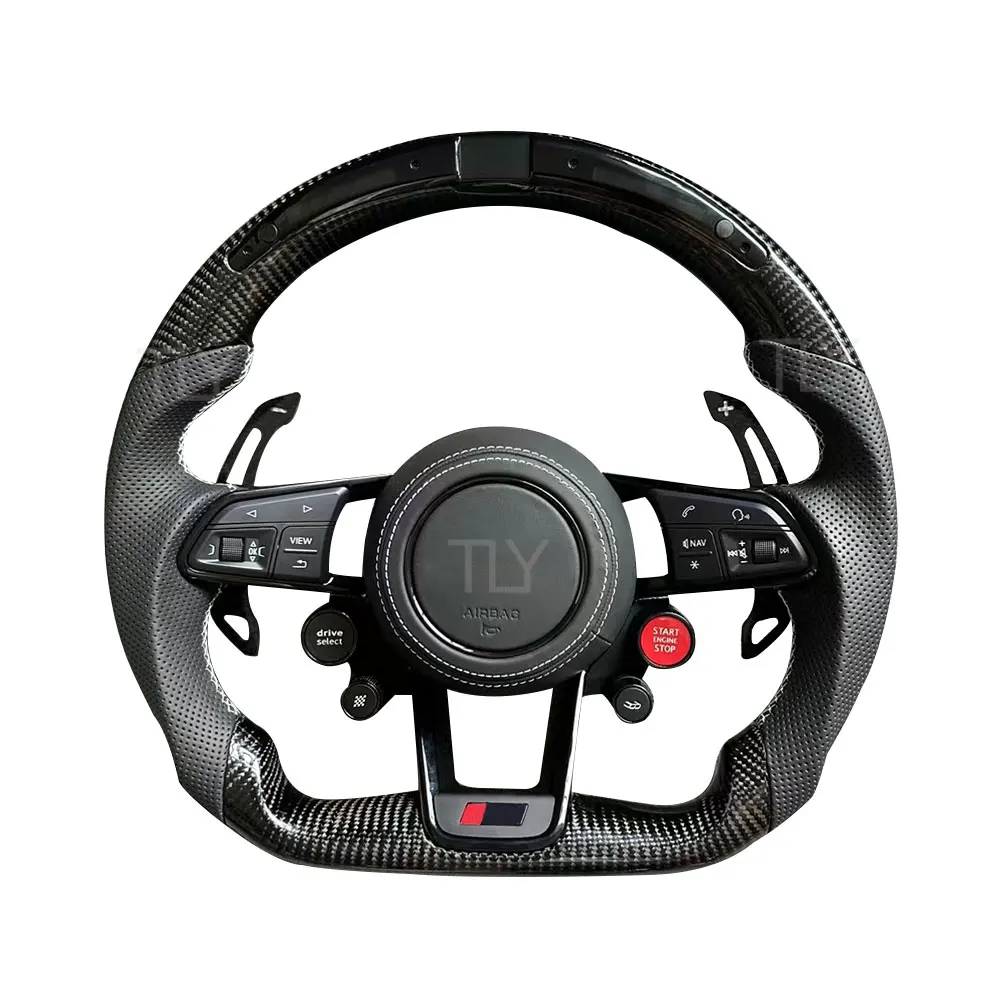 عجلة القيادة LED لأودي TT R8 TTRS TTS MK2 MK3 تخصيص عجلة القيادة من ألياف الكربون