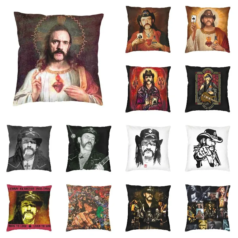 Hot Sale Jesus Meme Saint Lemmy Throw Pillow Cases for Sofa 45*45 cm Cushion Cover Living Room Decoration Creative Pillowcase