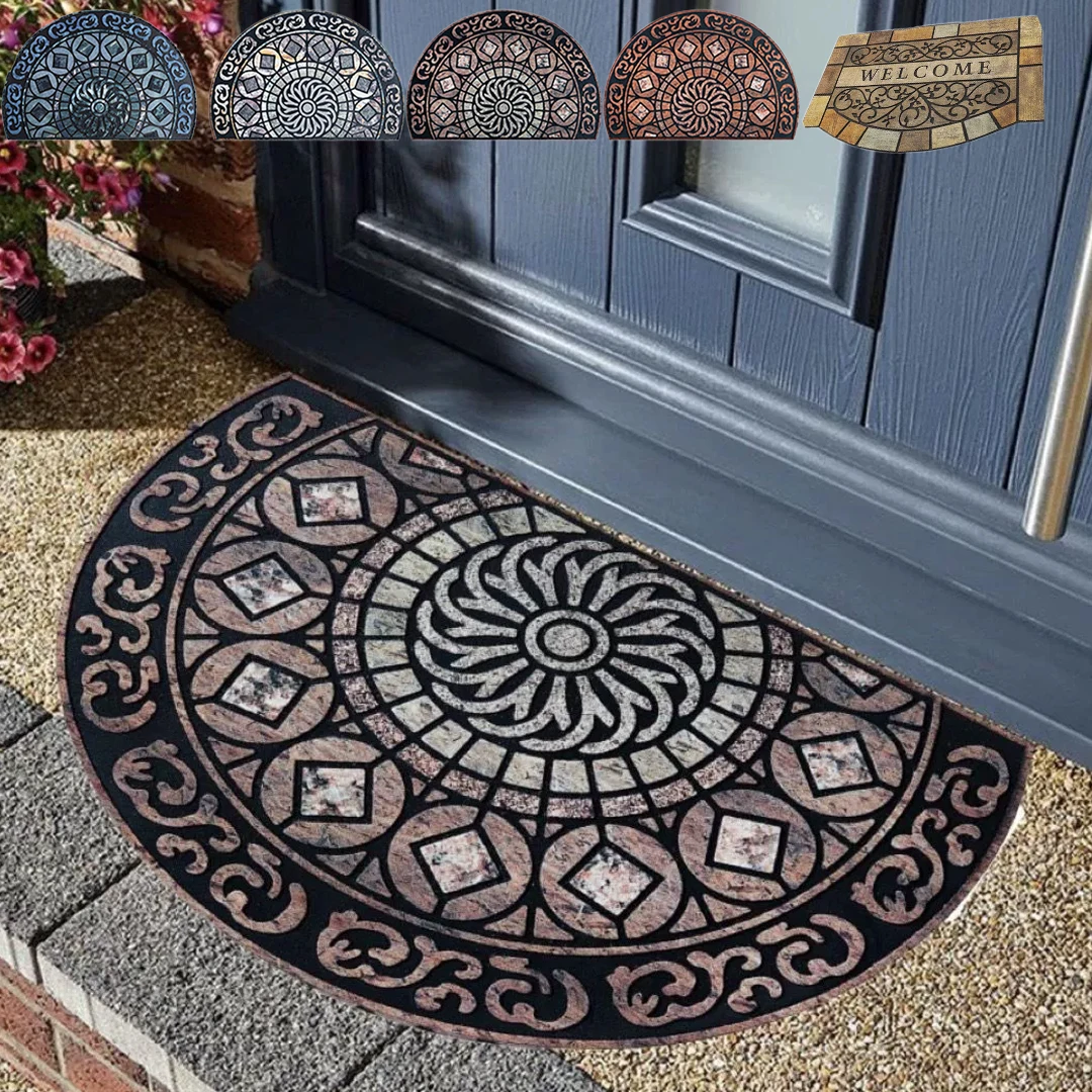 

Outdoor Doormat Crystal Velvet Semi-Circular Entrance Mat,PVC Design,Durable Non-Slip,Indoor Indoor Carpet Home Decoration바닥 깔개