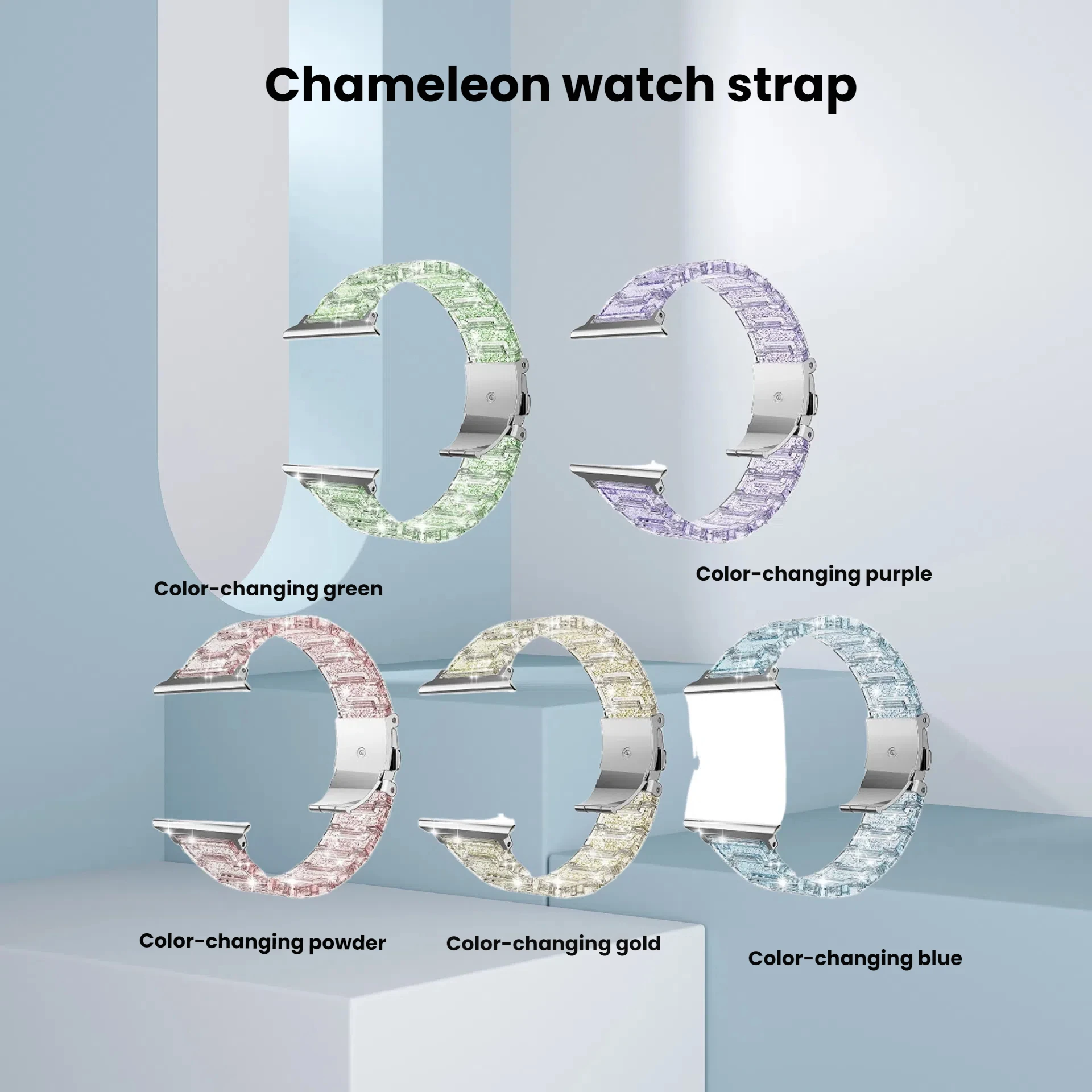 

PC Sparkling Strap for Apple Watch 10 42mm 46mm Fashion Creativity Band for Apple Watch Series Sparkling Pink Strap Accessories