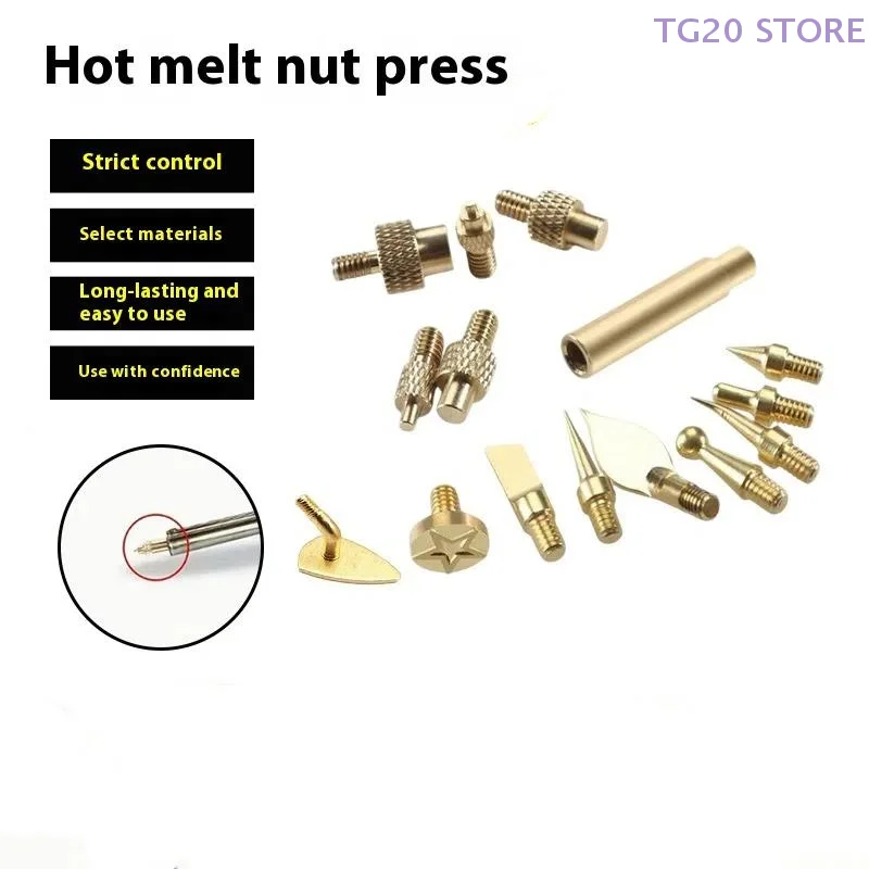 7/9/10Pcs 3D Printer Soldering Iron Heat Insert Nut Iron Tip Brass Thread Embedded Kit Tool M2 M3 M4 M5 M6 M8