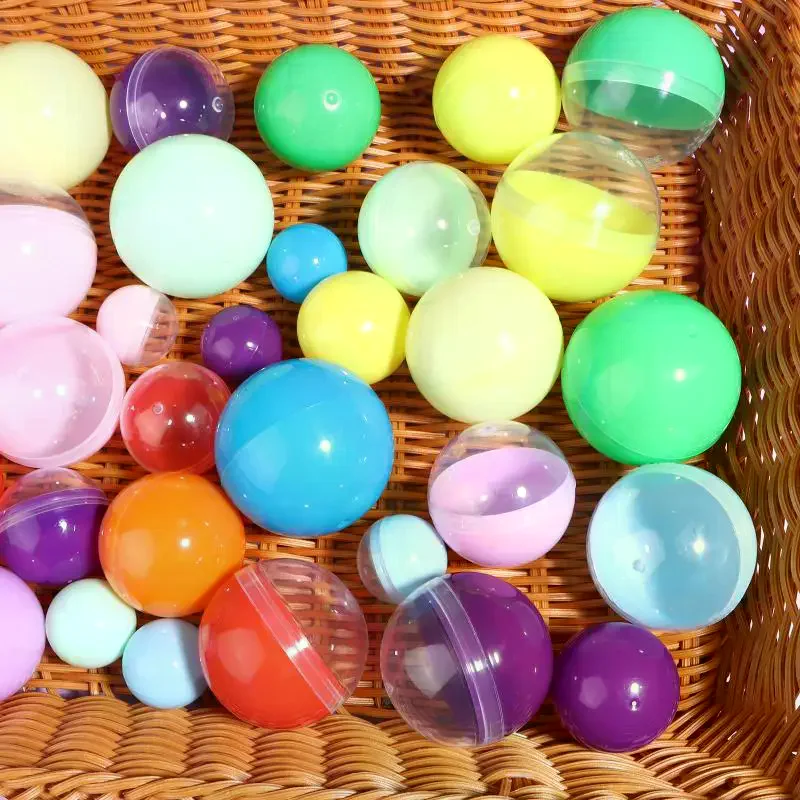 50Pcs 60-75MM Tiny Empty Plastic Capsule Balls for Surprise Toys, Paintball Props, and DIY Model Making