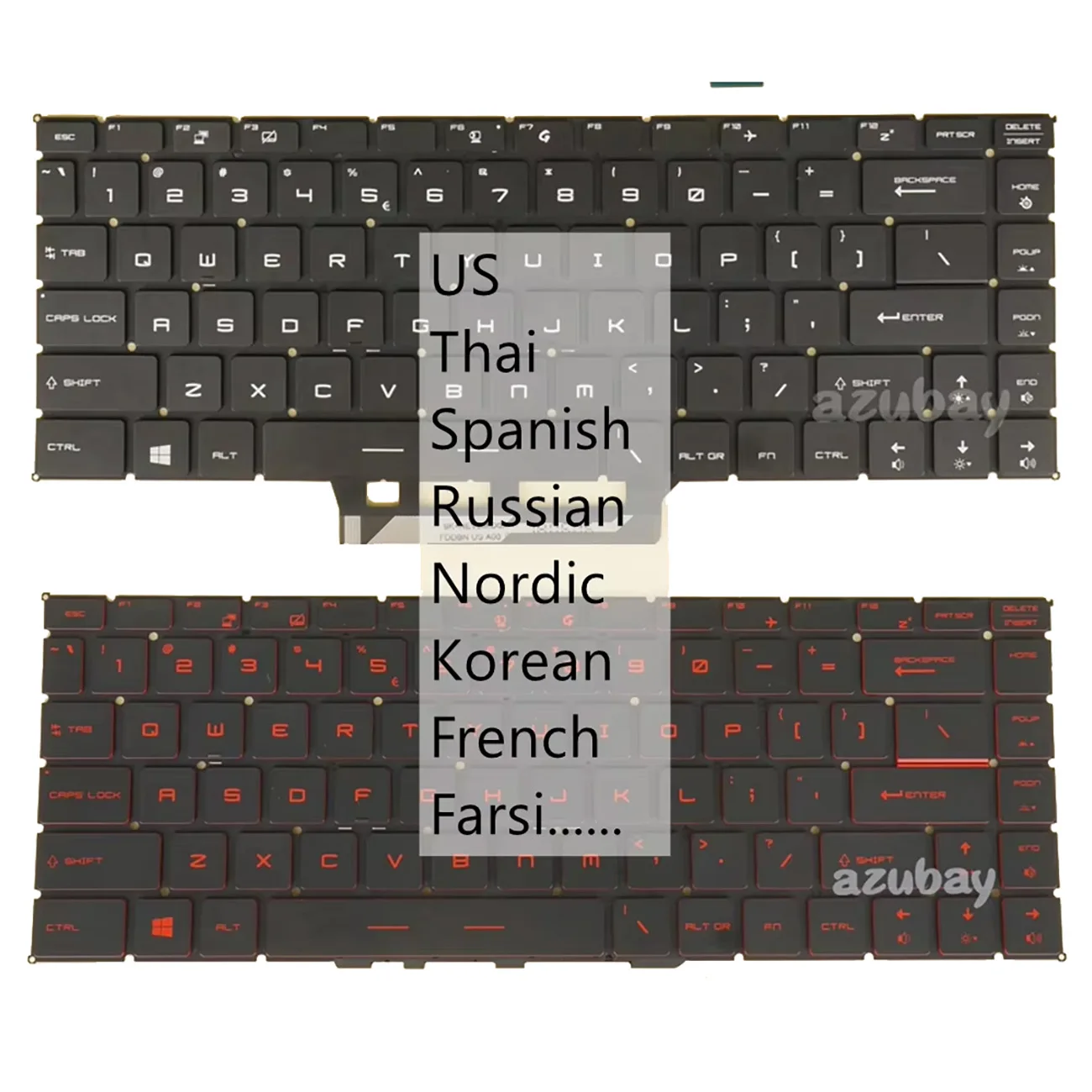 

US Thai Spanish Nordic French Russian Keyboard For MSI GF65 PS63, Bravo 15 A4DCR 15 A4DDR, MS-16WK MS-16W1 MS-16R1 MS-16R3