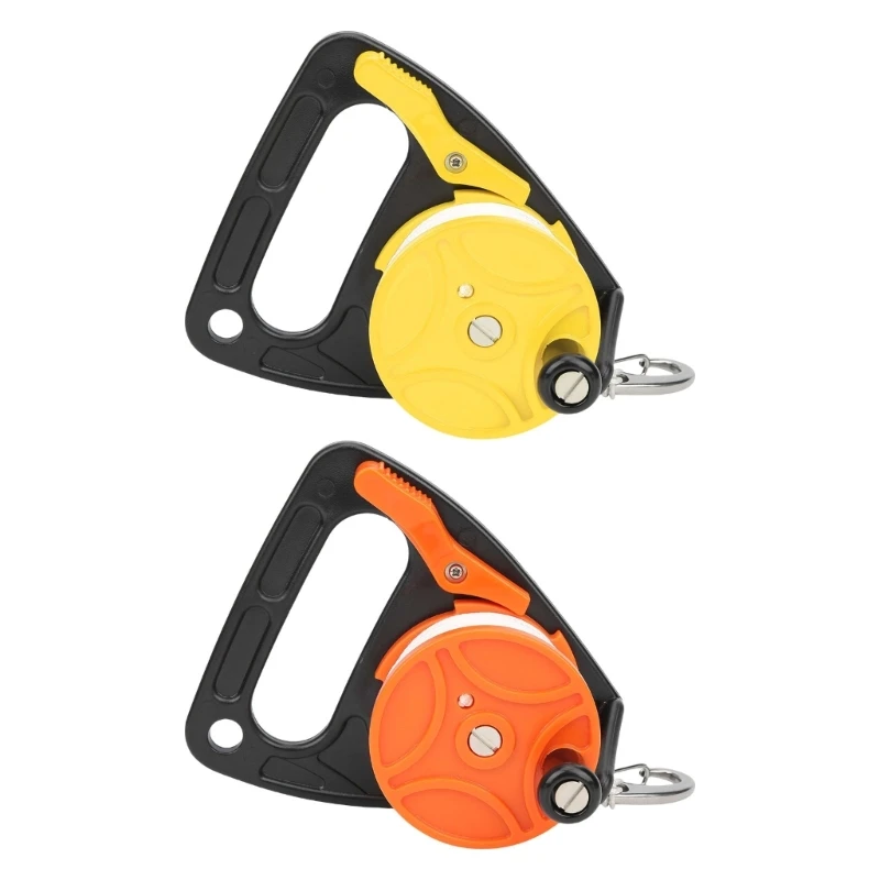 A1A2 Scubas Diving Reel with Thumb Stoppers and 150ft High Visibility Line Scubas Ratchets Dives Reel Finger Spool Easy Use