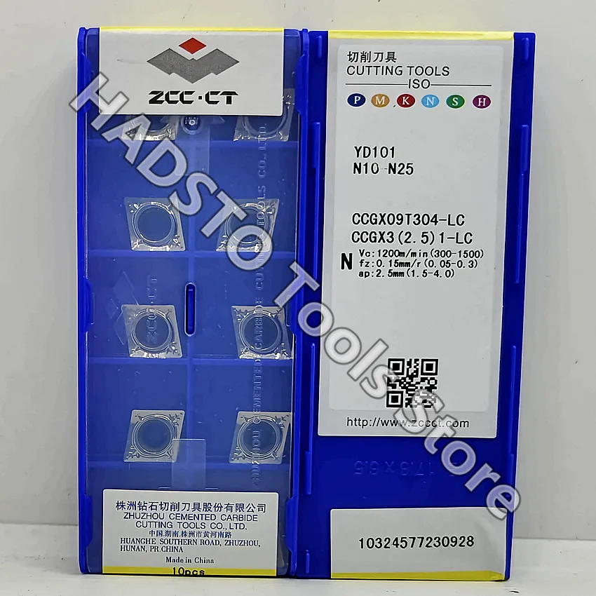 

CCGX09T304-LC YD101 CCGX09T304-LC CCGX09T304 CCGX32.51 ZCC.CT CNC carbide inserts Turning insert For Aluminium N10-N25 10pcs/box