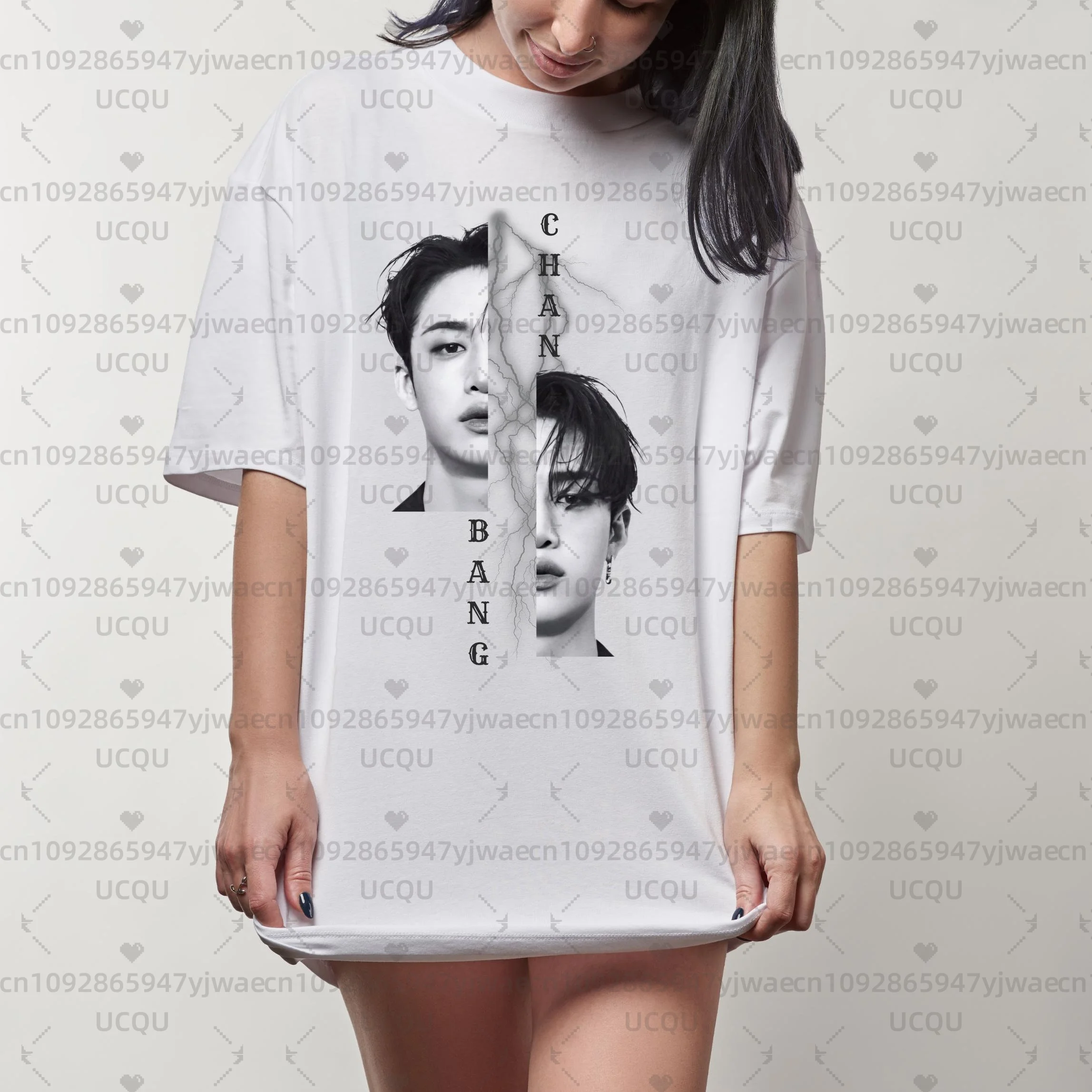 

Винтажная футболка с рисунком Bang Chan Kpop, повседневная мужская и женская футболка унисекс с короткими рукавами и круглым вырезом, топы