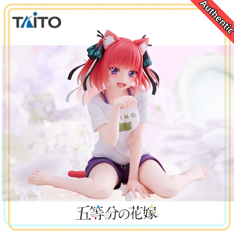 

【100% подлинный】Оригинальный TAiTO The Quintessential Quintuplets, настольная милая фигурка Nino Nakano, оригинальный рисунок, одежда для комнаты с котом