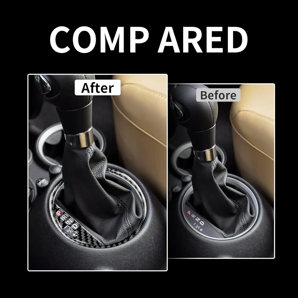 Reliable-Gear Shift Panel Cover Trim For Mini Cooper Hardtop R56 Clubman R55 Convertible R57 Carbon Fiber Stickers