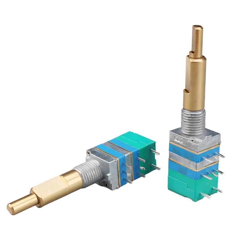 5 Pieces Customized 9mm Dual-Axis Dual Potentiometer Rotary Rheostat Switch for Walkie Talkies & Home Appliances Adjustment