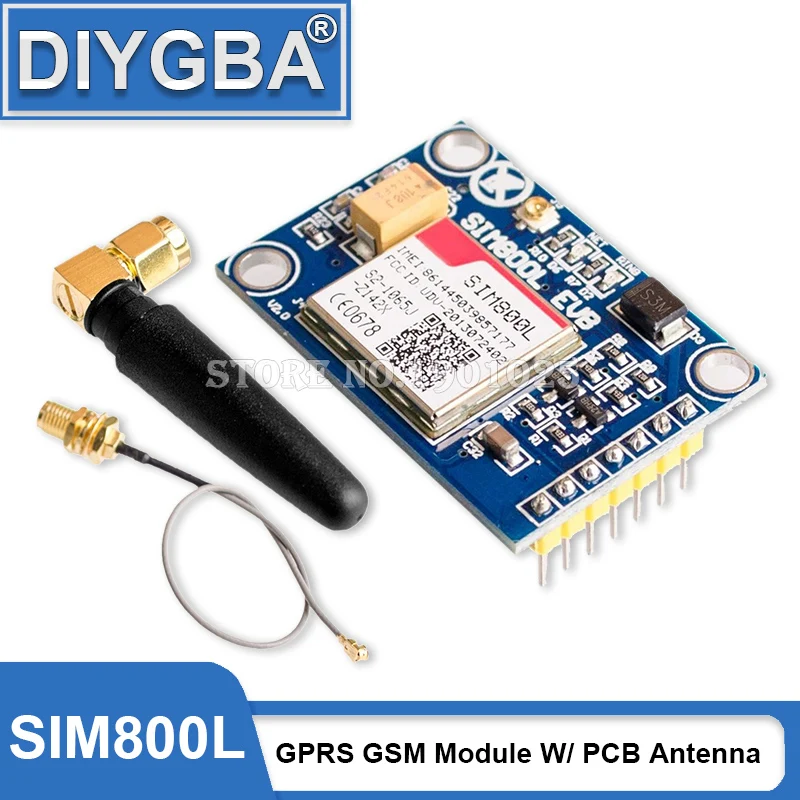 FDKJGECF 1Pcs SIM800L SIM800 GPRS GSM Module W/ PCB Antenna SIM Board Quad Band For Arduino Red/blue Sim800L With Antenna Board