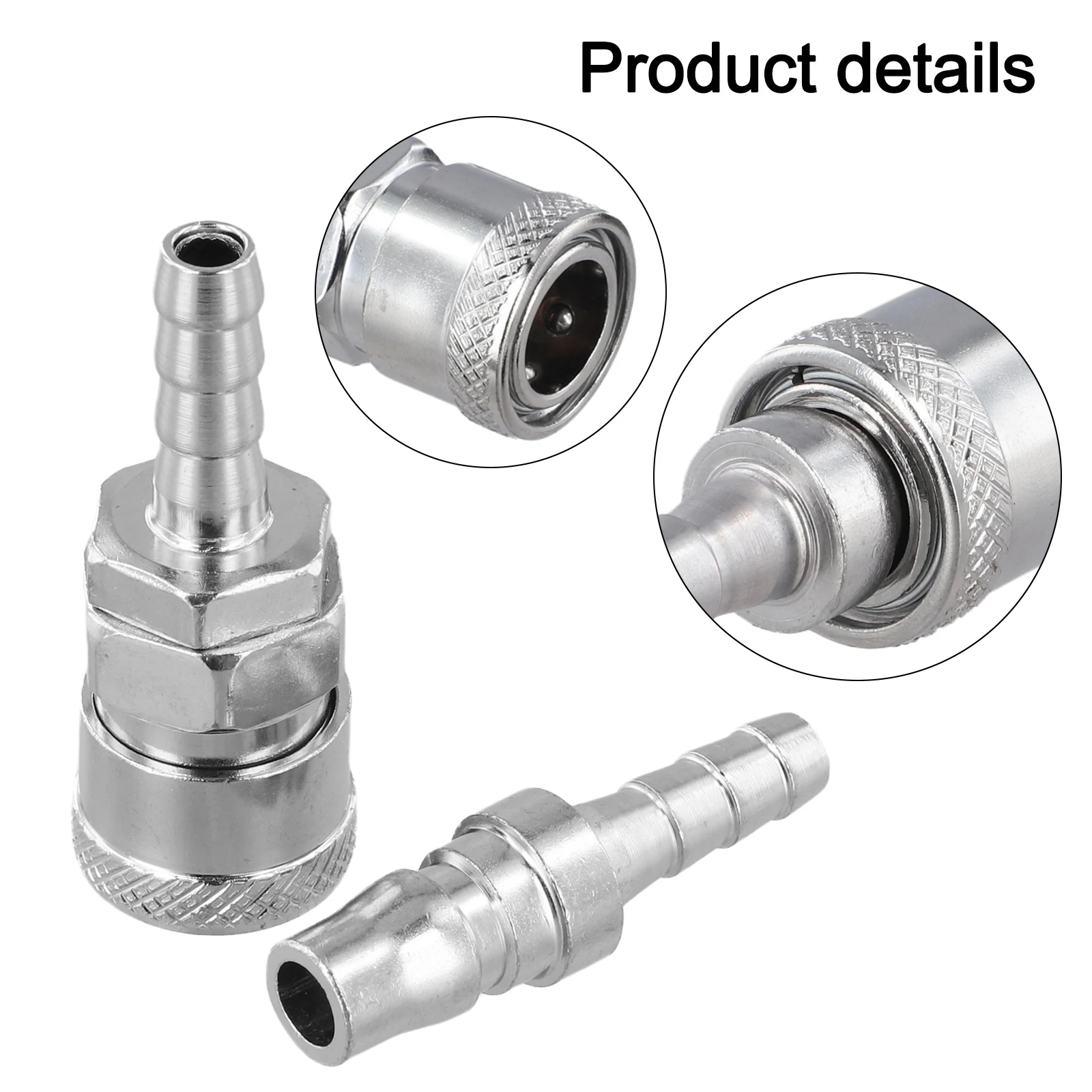 4 Pieces Zinc Alloy Quick Release Gas Hose Connector for Barbecues RVs and Caravans with Self Locking Steel Balls